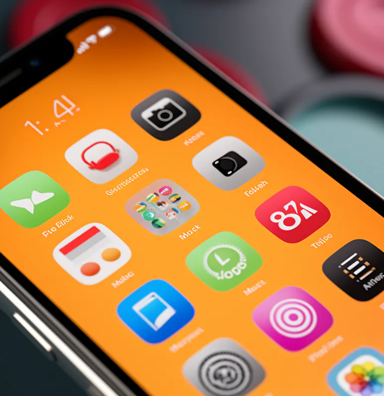 A close-up of a smartphone home screen full of app icons