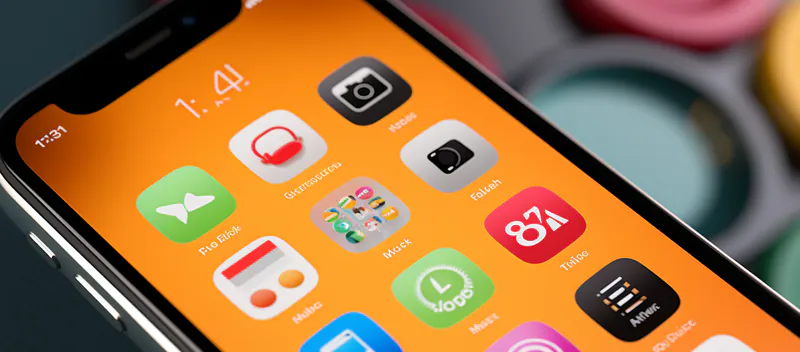A close-up of a smartphone home screen full of app icons